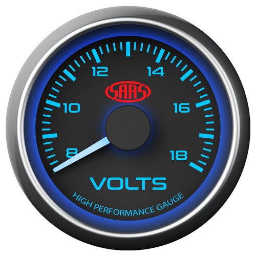 SAAS Volt Gauge Black 52mm