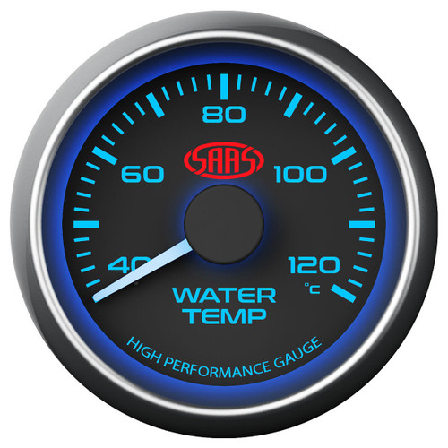 SAAS Water Temperature Gauge Black 52mm