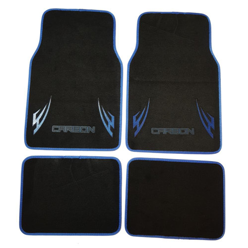 Carbon Blade Blue/Black Carpet Car Floor Mats