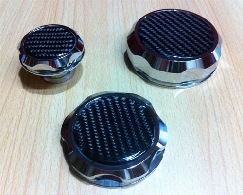 Billet Aluminium Styling Caps with Carbon Top