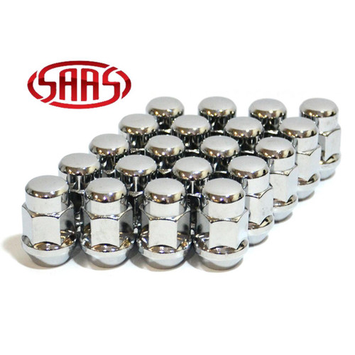 Acorn Bulge Nut Chrome 35mm