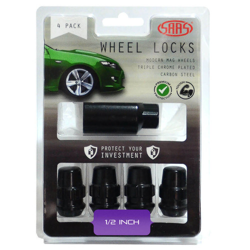 Acorn Lock Nut 1/2" Blk/Chr
