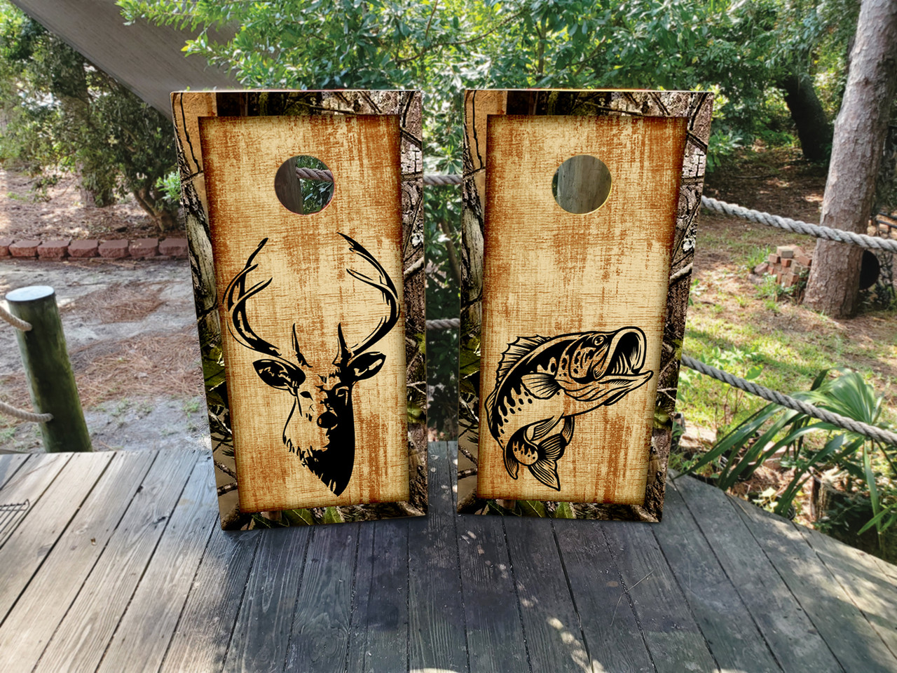 Premium Hunting & Fishing Cornhole Boards main image 1