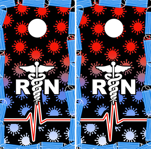 RN Nurse themed cornhole boards