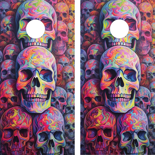 Elevate your cornhole game with our unique and edgy cornhole wraps featuring artistic skulls! Transform your boards into a striking masterpiece that combines the thrill of competition with bold, eye-catching designs. Unleash your inner rebel and make a statement with every toss!
