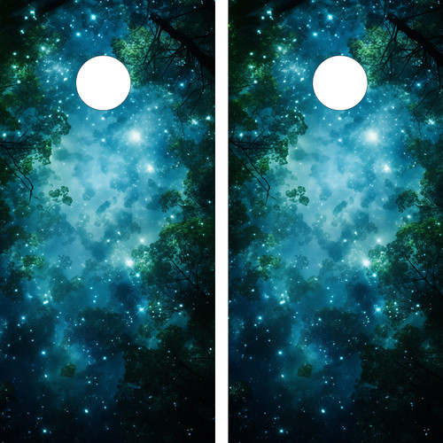 Embark on a cosmic journey with our stellar cornhole boards, featuring captivating designs inspired by the stars and the universe! Transform your outdoor gaming experience into an intergalactic adventure with custom wraps that showcase the beauty of cosmic landscapes. Elevate your cornhole set with these personalized and mesmerizing backgrounds, making every toss a celestial celebration.