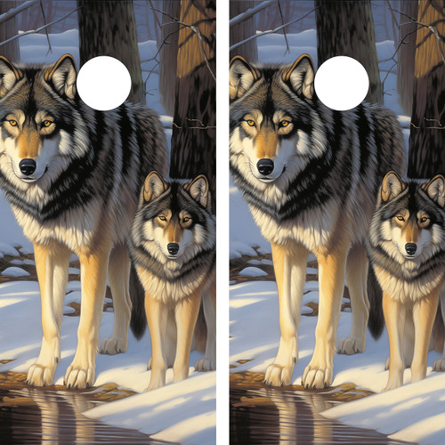 Elevate your cornhole game with the spirit of the wild – our wolf-themed wraps are designed to make a statement. Embrace the mystique and strength of wolves with custom designs that showcase these majestic creatures. Transform your outdoor gaming into a wolf-inspired adventure, adding a touch of nature's beauty to every toss.