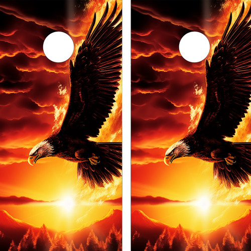 Soar to new heights in your cornhole games with our eagle-themed boards! Capture the majesty and strength of these magnificent birds with custom designs that showcase the spirit of freedom.