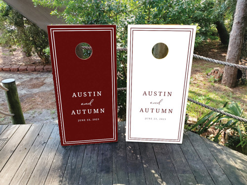 Burgundy cornhole wraps