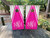 Custom Wood Grain Pink Monogram Cornhole Wraps / Skins