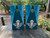 "Blue Wood Grain Diver Octopus Professional Cornhole Boards featuring blue wood grain texture and underwater octopus diving design"
