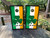 Cornhole Boards featuring a distressed Irish Flag, a Clover Leaf and "Erin Go Bragh"