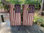 “Regulation 24×48″ professional cornhole boards featuring 13 Colonies historic flag and bold stars-and-stripes overlay with rustic woodgrain wrap printed on clear-coated birch” “Regulation 24×48″ professional cornhole boards featuring 13 Colonies historic flag and bold stars-and-stripes overlay with rustic woodgrain wrap printed on clear-coated birch”