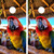 "Funny Parrot Professional Cornhole Boards featuring colorful cartoon parrot with tropical beach background and playful design"