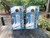 "Detroit Sports Colors Cornhole Boards Design 1 featuring vibrant blue and silver color scheme inspired by Detroit sports teams with bold graphics"