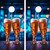 "Beer Glasses Cornhole Boards Design 1 featuring frosty beer mugs, rustic wood background, and bar-style theme"
