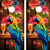 "Tropical Parrot Professional Cornhole Boards featuring vibrant parrot illustration with tropical foliage and beach background"