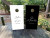black and white wedding cornhole boards
