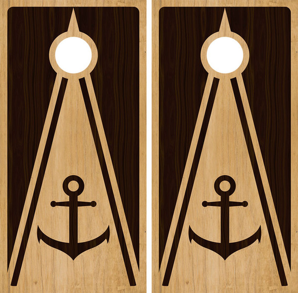 dark and light wood grain cornhole wraps