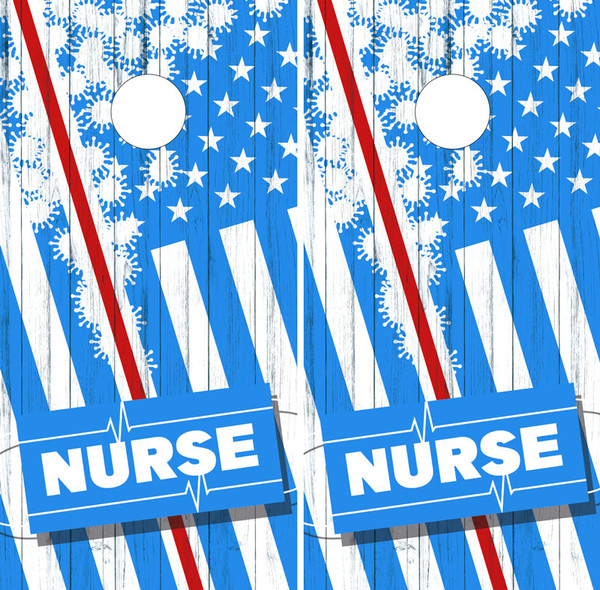 RN Nurse themed cornhole boards