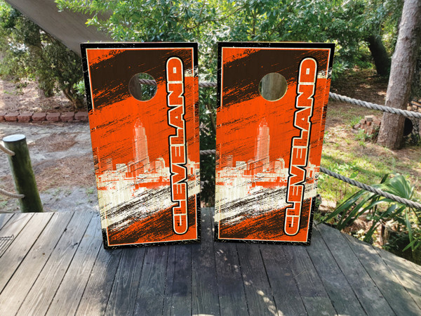 Cleveland Ohio sports teams colors cornhole board wraps!