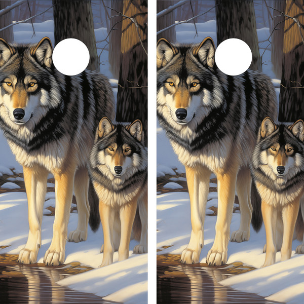 Elevate your cornhole game with the spirit of the wild – our wolf-themed boards are designed to make a statement. Embrace the mystique and strength of wolves with custom designs that showcase these majestic creatures. Transform your outdoor gaming into a wolf-inspired adventure, adding a touch of nature's beauty to every toss.