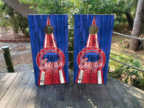 Buffalo Sports Colors Cornhole Board Wraps!