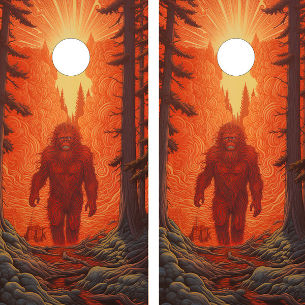 Unleash the mystery on your cornhole boards with our Bigfoot-themed wraps! Capture the intrigue of the elusive creature with custom designs that bring the legend to life.