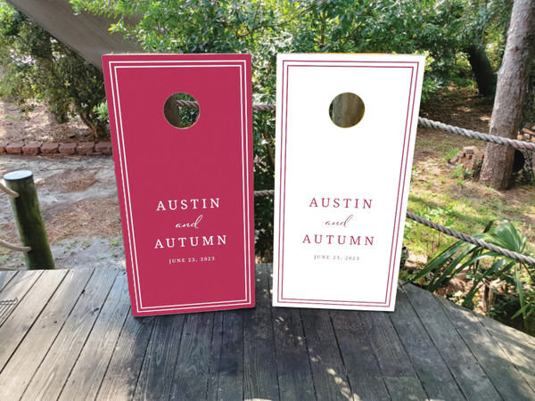 pink wedding cornhole boards