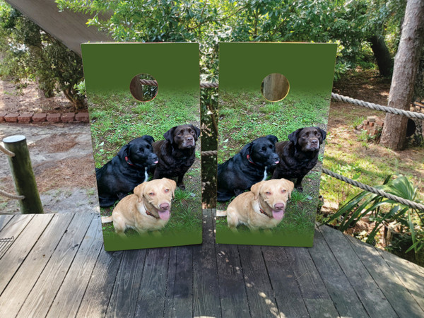 Custom Pet Photos Cornhole Wraps / Skins