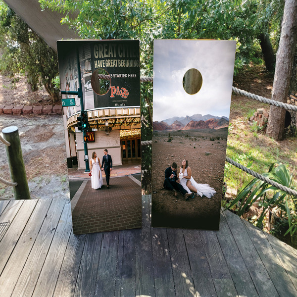 Custom Wedding Photos Cornhole Wraps / Skins