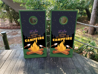 Life is Better Around the Camp Fire Cornhole Wraps