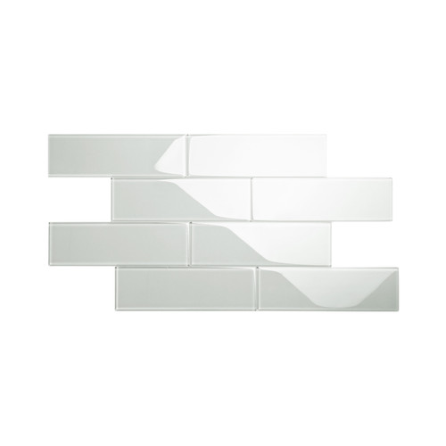 Giorbello Glass Subway Tile, 4 x 12, Light Gray