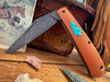 Marshland Trapper Apache *Knapped*(Butterscotch Paper Micarta w/ Teal G-10 Arrowhead Shield/Blackout Blade) Custom Drop