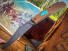 Marshland Trapper Apache *Knapped*(Roux Paper Micarta w/ Teal G-10  Arrowhead Shield/Blackout Blade) Custom Drop