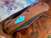 Marshland Trapper Apache *Knapped*(Roux Paper Micarta w/ Teal G-10  Arrowhead Shield/Blackout Blade) Custom Drop
