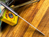 *CUSTOM SHOP* MAGNACUT KITCHEN UTILITY KNIFE W/ BLACK JUTE MICARTA SCALES/RED G-10 LINERS