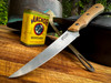 *CUSTOM SHOP* MAGNACUT KITCHEN UTILITY KNIFE W/ NATURAL JUTE MICARTA SCALES/OD GREEN LINERS