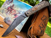 Marshland Trapper Apache *Knapped*(Jigged Tobacco Richlite w/ Roux Paper Micarta Arrowhead Shield/Blackout Blade) Custom Drop