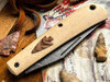 Marshland Trapper Apache *Knapped*(Bone Linen Micarta w/ Roux Paper Arrowhead Shield/Blackout Finish) Custom Drop
