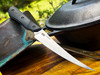 *CUSTOM SHOP* MAGNACUT BONING KNIFE W/ BLACK LINEN MICARTA SCALES/RED G-10 LINERS