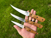 *CUSTOM SHOP* MAGNACUT KITCHEN UTILITY KNIFE W/ BLACK LINEN MICARTA SCALES/RED G-10 LINERS