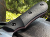 *CUSTOM SHOP* MAGNACUT 4PC KITCHEN SET W/ BLACK LINEN MICARTA SCALES/RED G-10 LINERS