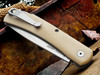 Mudbug Apache *Knapped*(Bone Linen Micarta w/ Butterscotch Paper Arrowhead Shield) Custom Drop
