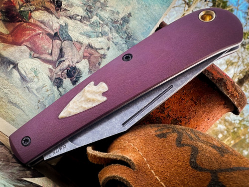 Marshland Trapper Apache *Knapped*(Redstone Richlite w/ White Jute Arrowhead Shield/Blackout Finish) Custom Drop