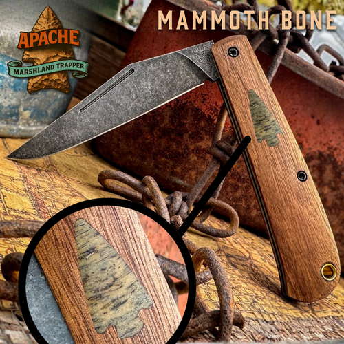 Marshland Trapper Apache *Mammoth Inlay*(Walnut/ Mammoth Bone Light Arrowhead Shield/Blackout Finish) Custom Drop