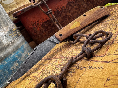 Marshland Trapper Apache *Steller's Inlay*(Walnut/ Steller's Sea Cow Arrowhead Shield/Blackout Finish) Custom Drop