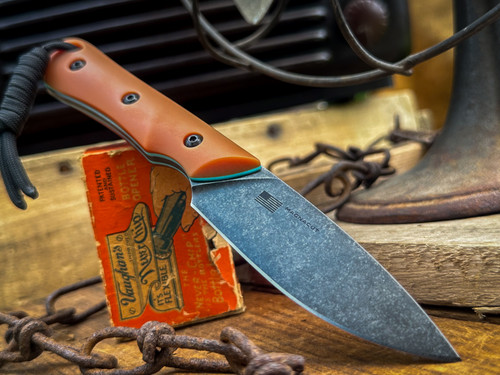 *CUSTOM SHOP RUN* BRAVE BLACKOUT BUTTERSCOTCH PAPER MICARTA W/ TEAL G-10 (MAGNACUT)
