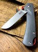 SMITH & SONS OX WITH GREY G-10 AND RED ANODIZED BACK SPACER AND THUMB STUD