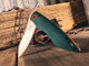 FORREST GREEN G-10 W/ GREY LINERS, POLISHED/STONEWASHED BLADE, ORANGE PIVOT COLLAR, ORANGE BACKSPACER